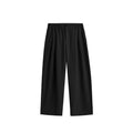 Draped Wide-Leg Trousers — Black